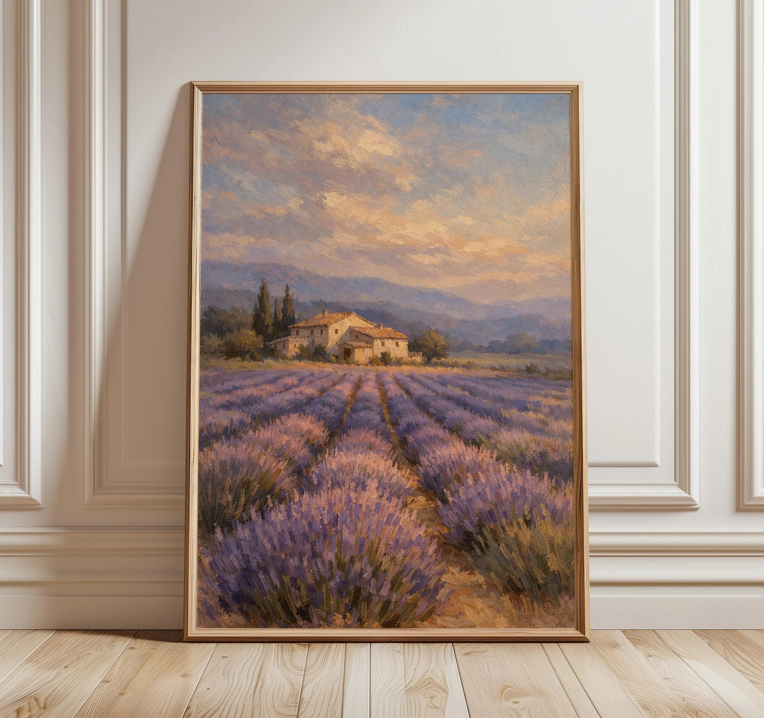 Provence Lavender Field Canvas Wall Art – French Countryside Landscape