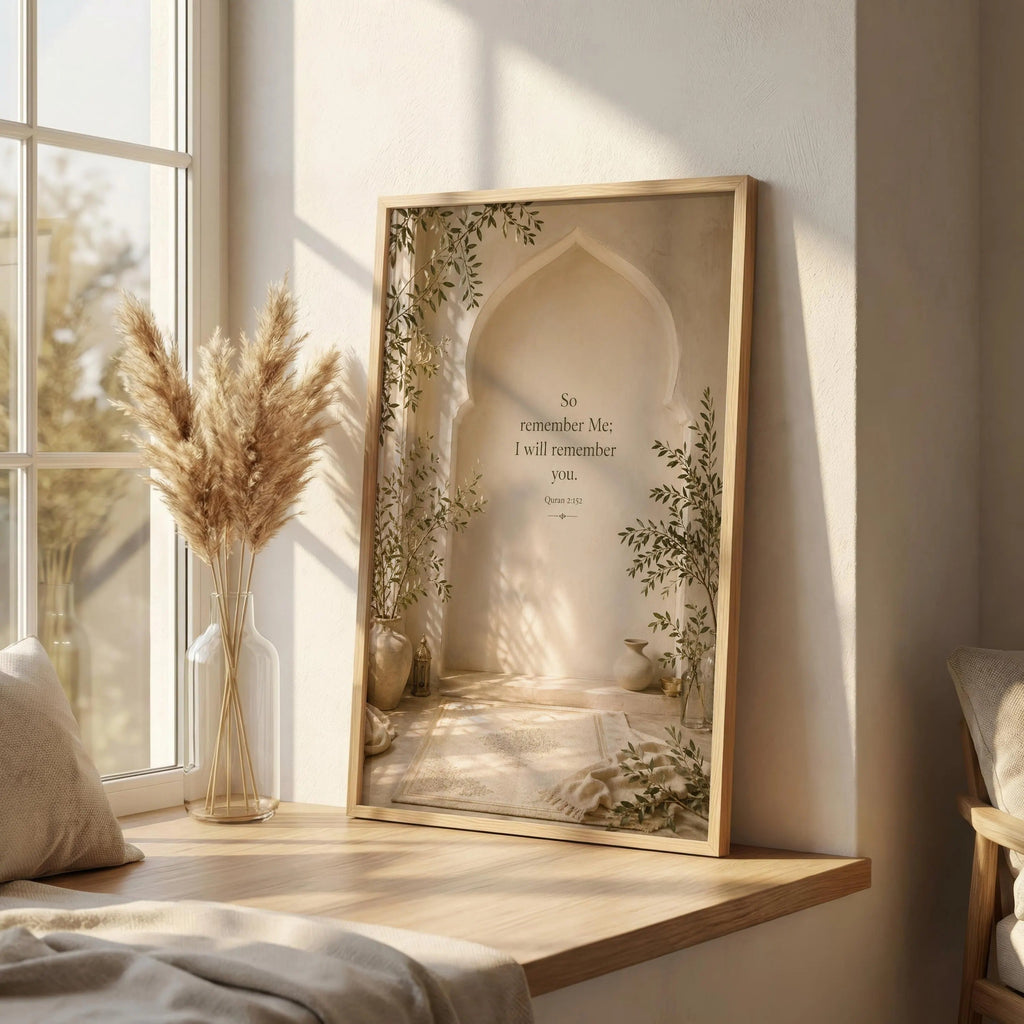 So Remember Me, I Will Remember You” Quran Verse Canvas – Islamic Wall Art